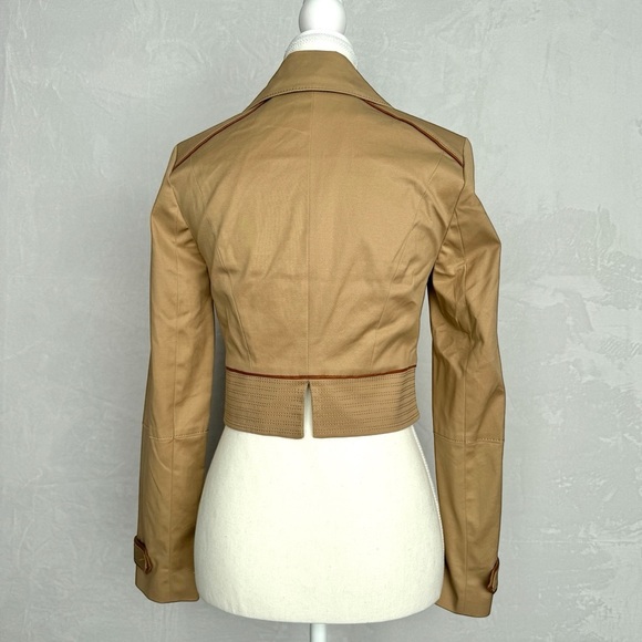 WHITE HOUSE BLACK MARKET Cropped Jacket 00 Toasted Sesame Tailored Military NWOT - Picture 13 of 14